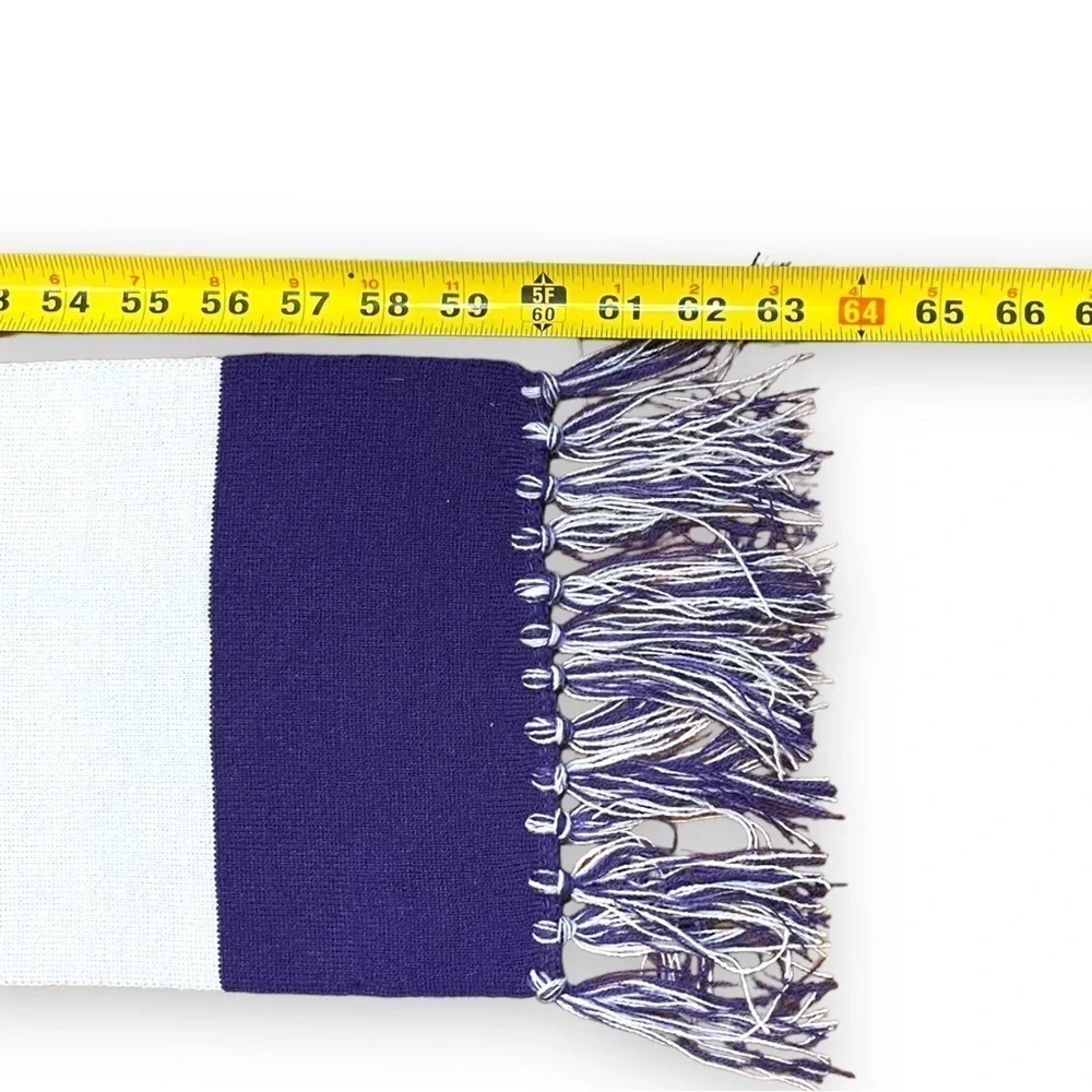 NWOT Unisex Sport-Tek Purple and White Spectator Scarf - 61”x8”